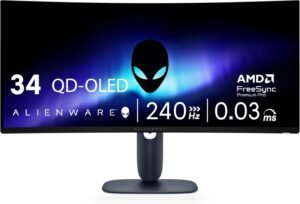 Dell Alienware 34" Curved 240Hz QD-OLED (AW3425DW) Ultrawide Monitor