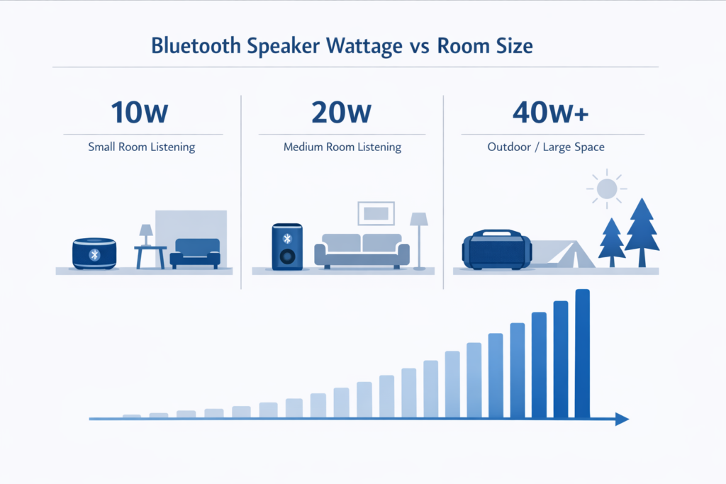 bluetooth speaker wattage comparison showing output levels