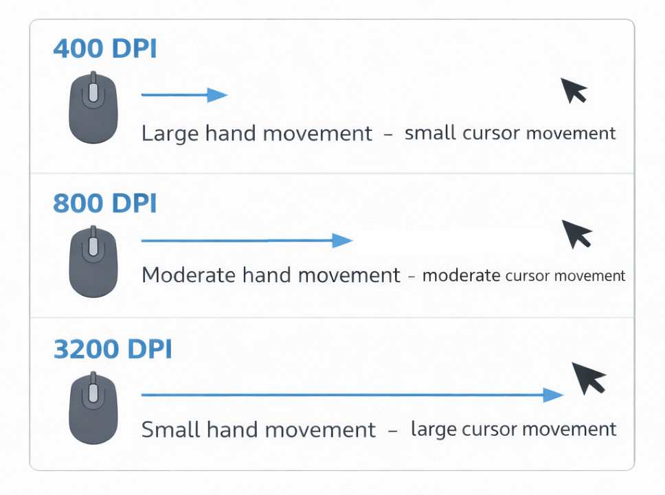 gaming mouse dpi sensitivity comparison chart