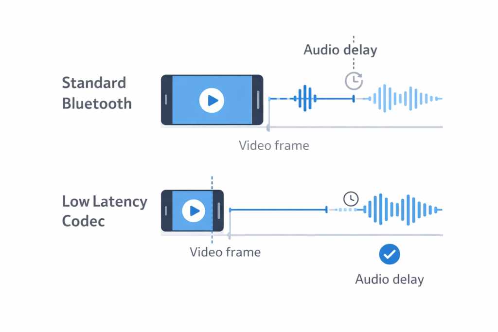 bluetooth audio latency video sync delay diagram