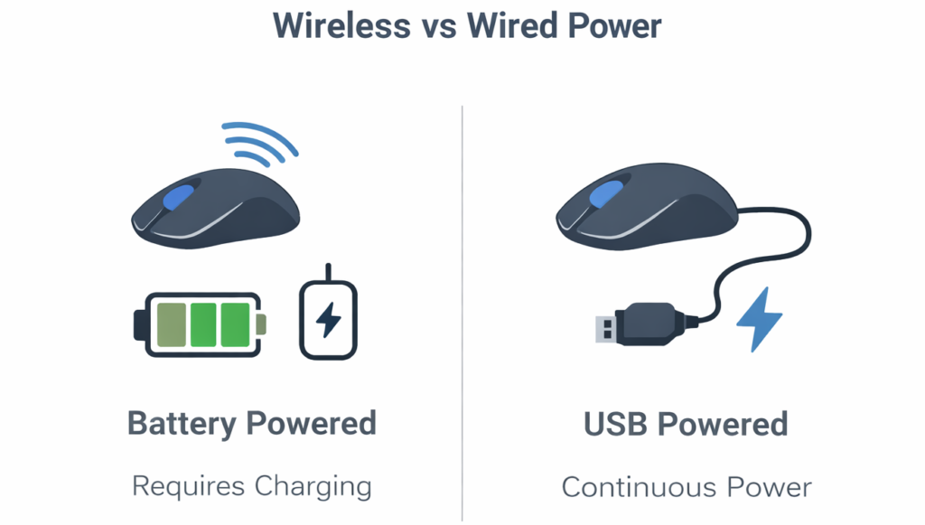 wired vs wireless gaming peripheral power comparison