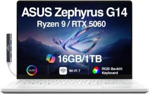 Asus Rog Zephyrus G14 Laptop on White Background